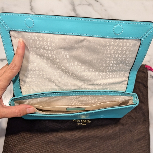 Kate Spade turquoise clutch - Picture 9 of 12